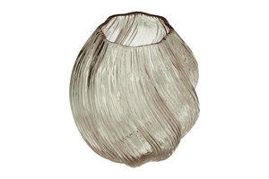 Vase Glass Twisted Grey