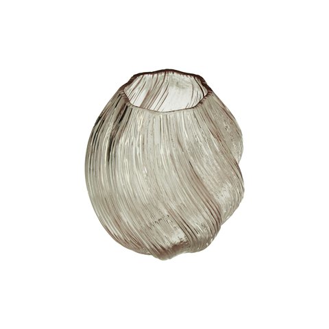 Vase Glass Twisted Grey