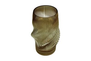 Vase Glass Twisted Green