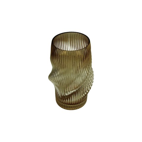 Vase Glass Twisted Green