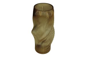 Vase Glass Twisted Green