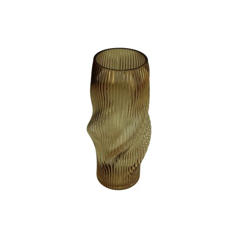 Vase Glass Twisted Green