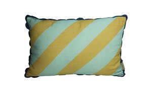 Cushion With Stripes And Ruffles