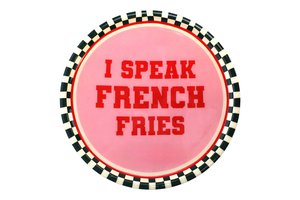 Plate Deco "I Speak French Fries"