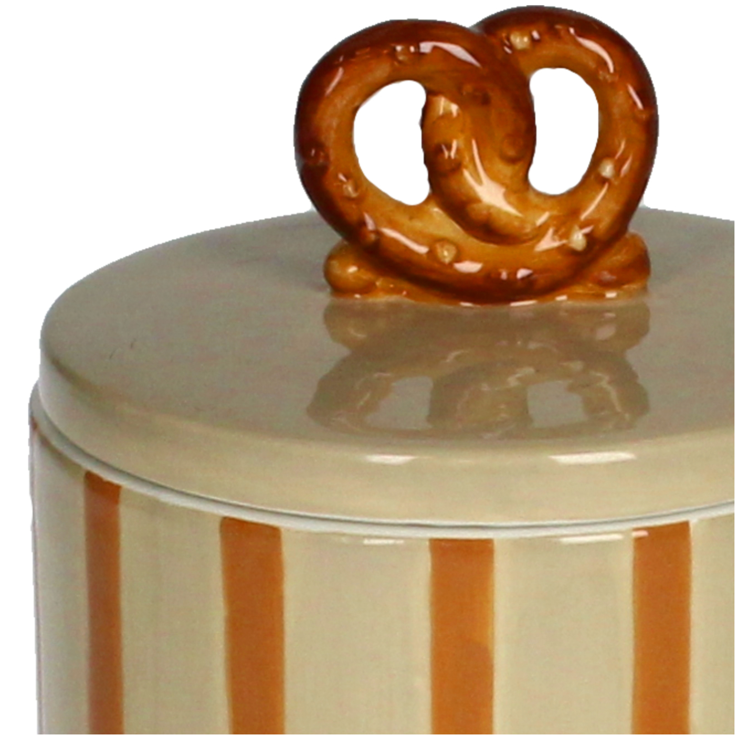 Jar With Pretzel Handle And Stripes
