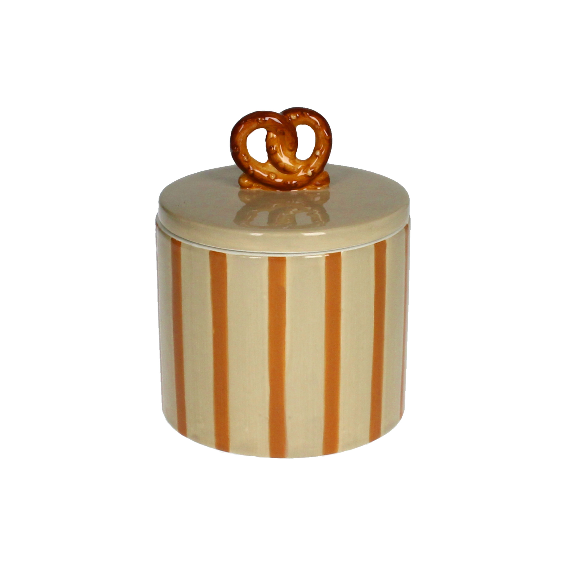 Jar With Pretzel Handle And Stripes