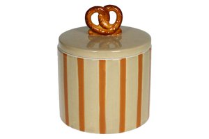 Jar With Pretzel Handle And Stripes