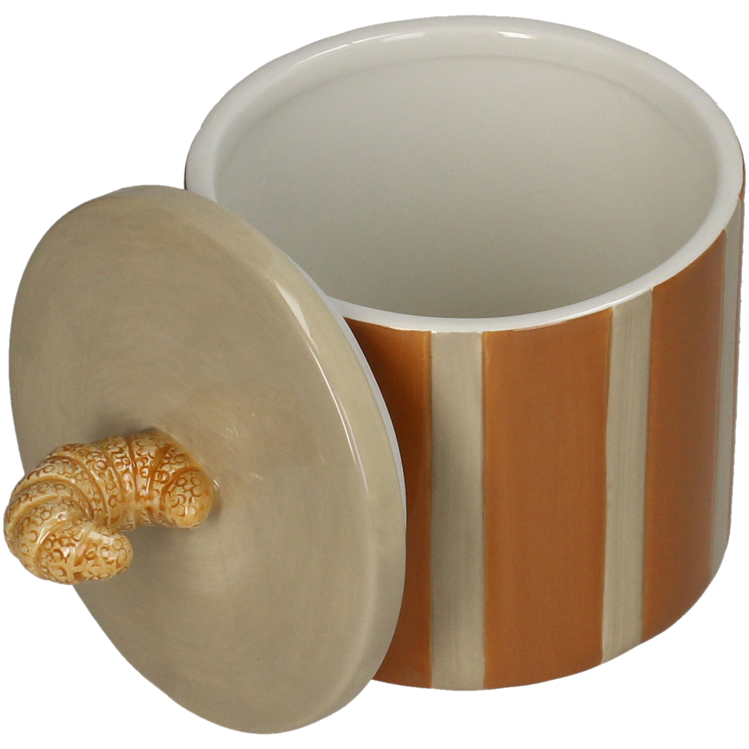 Jar With Croissant Handle And Stripes