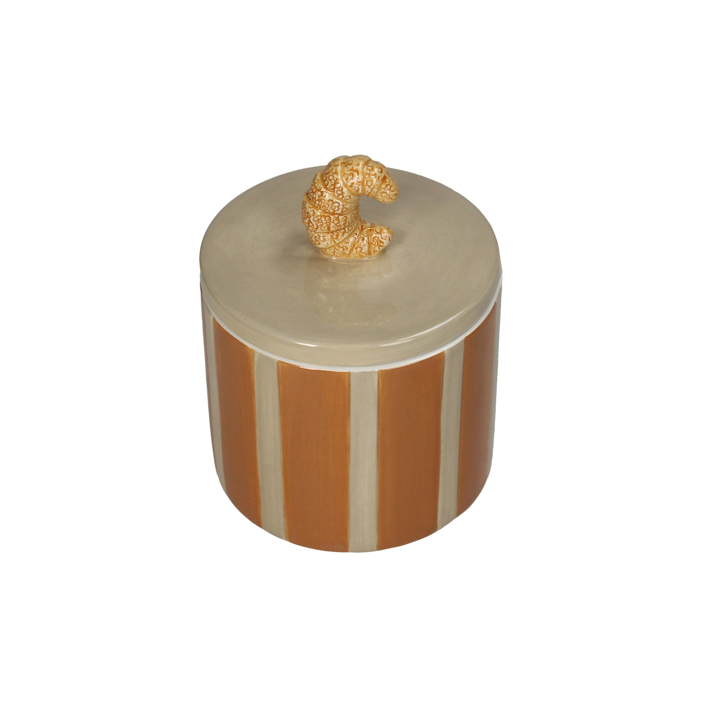 Jar With Croissant Handle And Stripes