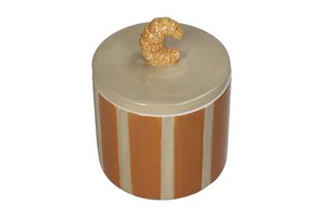Jar With Croissant Handle And Stripes