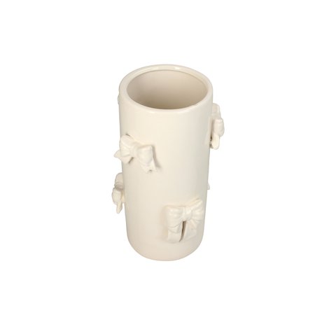 Vase With 3d Bow White