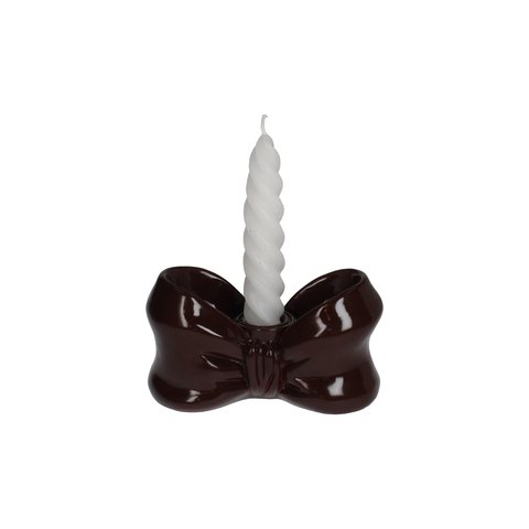 Candle Holder Bow Shape Brown