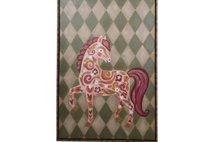Wall Plaque Horse Canvas