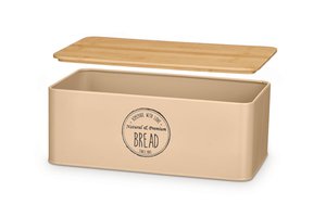Bread Case With Bamboo Lid Beige