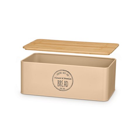 Bread Case With Bamboo Lid Beige