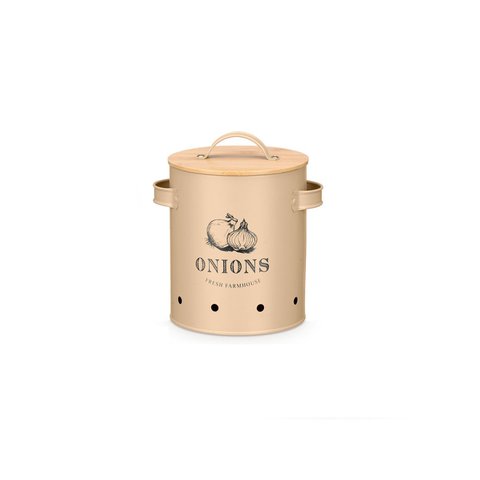 Onion Keeper With Bamboo Lid