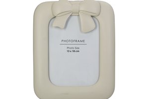 Photo Frame With Bow Ivory