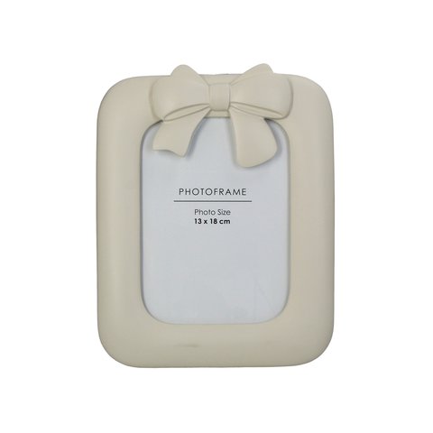 Photo Frame With Bow Ivory