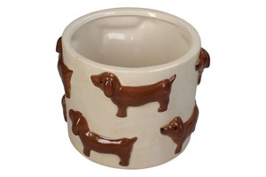 Planter With Dachshund Dog