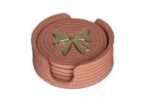 Coasters With Bow Pink