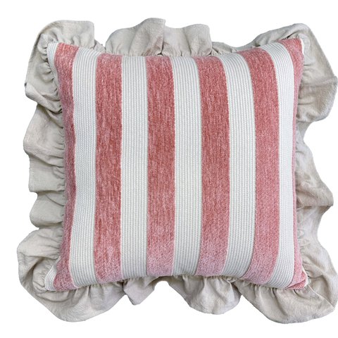 Cushion With Stripes Pink