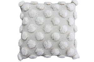 Cushion With Pom Pom Ivory