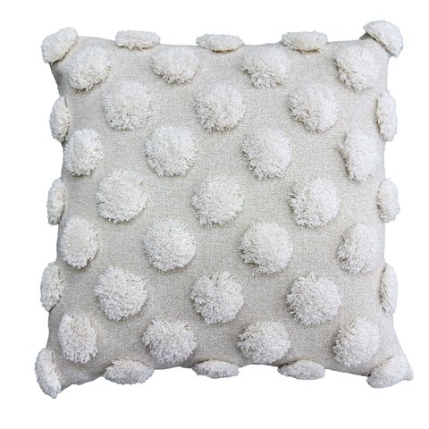 Cushion With Pom Pom Ivory