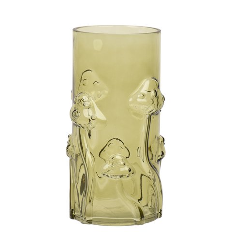 Vase Glass With Mushrooms