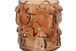 Candle Holder Glass With Mushrooms
