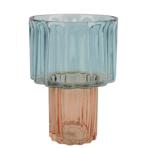 Vase Glass With Scallop Pattern