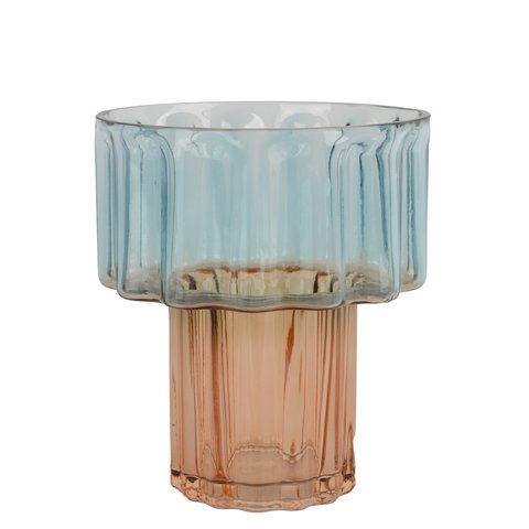 Vase Glass With Scallop Pattern
