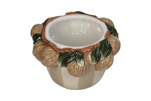 Planter With Walnuts & Stripes