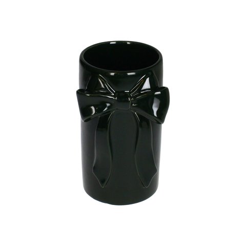 Vase With Bow Black