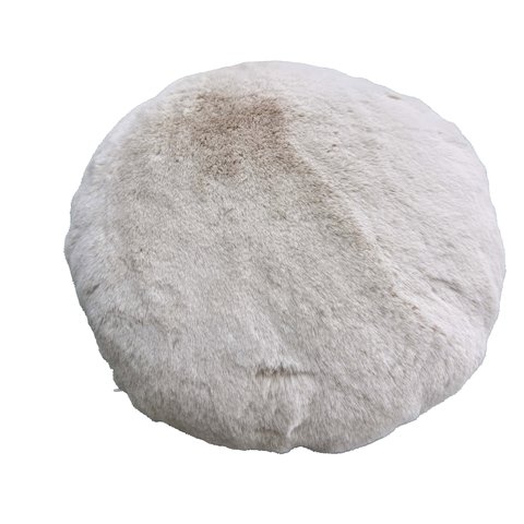 Cushion Round Fur White