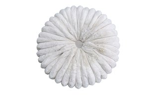 Cushion Round With Stripes Ivory Fur