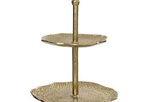 2 Tier Etagere With Structure Gold