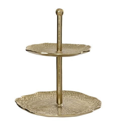2 Tier Etagere With Structure Gold