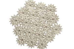 Placemat With Flower Gold Hexagon