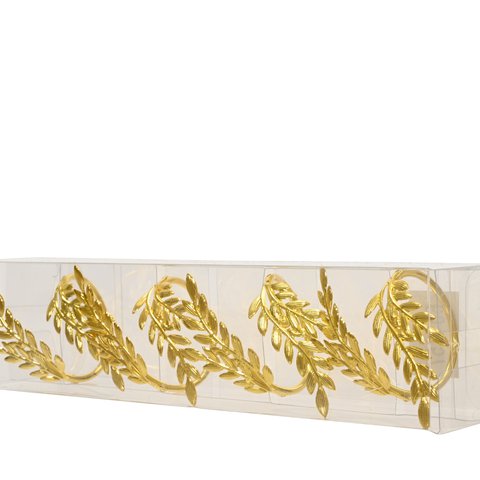 Set 4 Pcs Napkin Rings leaves Gold