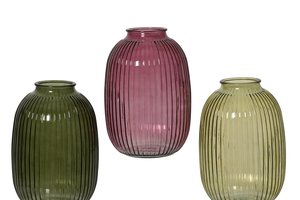 Vase Glass Transparent Striped