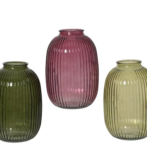 Vase Glass Transparent Striped