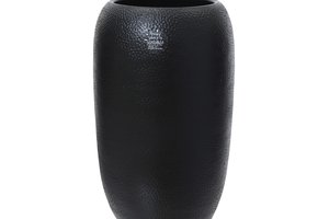 Vase With Pebbled Texture Black