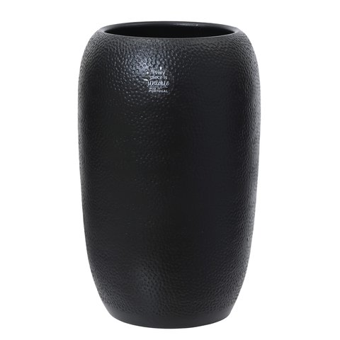 Vase With Pebbled Texture Black