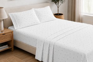 Flannel Bed Set Black Hearts Pure Cotton