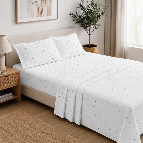 Flannel Bed Set Black Hearts Pure Cotton