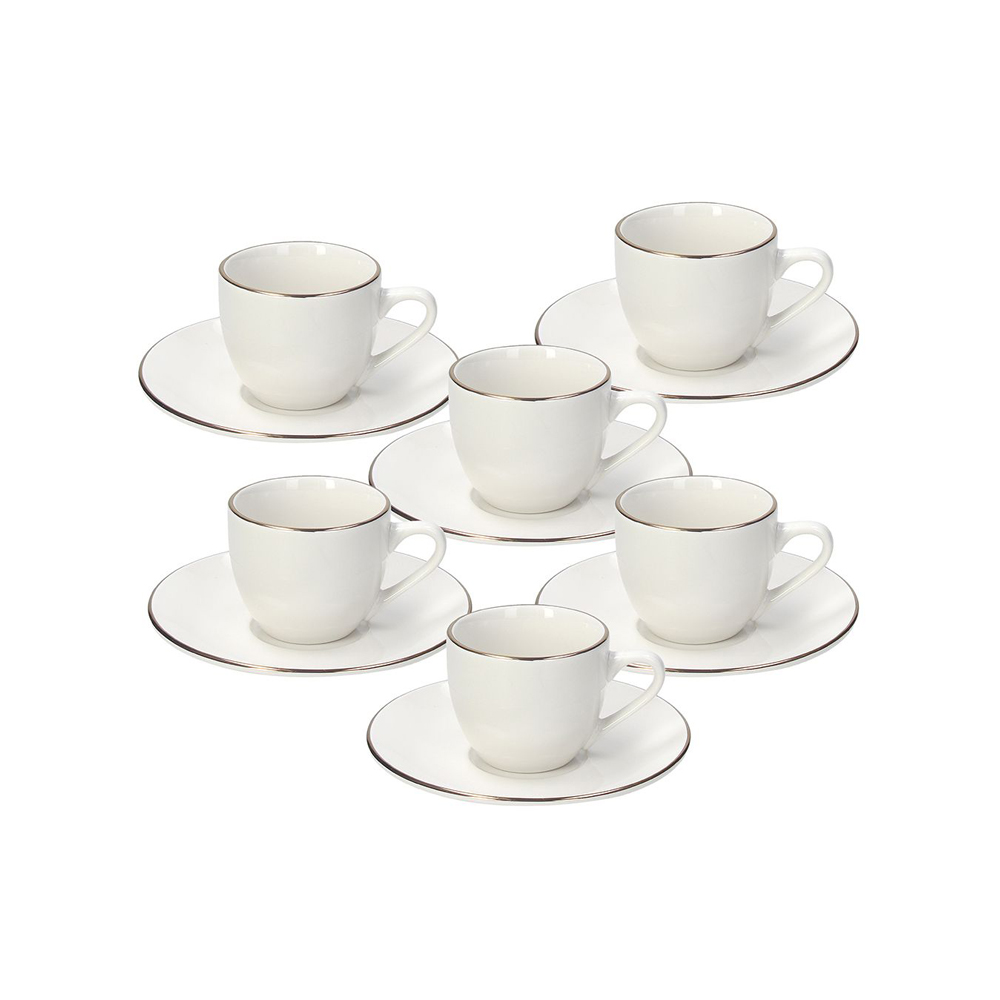 Set 6Pack Coffe Cup & Saucer Madison Fascetta Oro